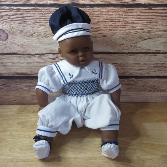 Lissi Doll African American Boy in Sailor Suit 21" Tall Vintage - Picture 2 of 10
